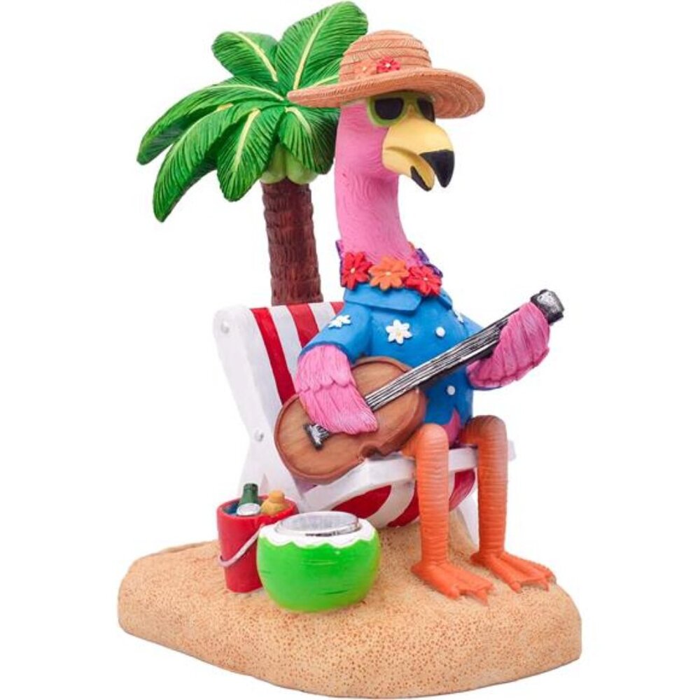 TERESA'S COLLECTIONS Pink Flamingo Garden Statues with Solar Outdoor Light